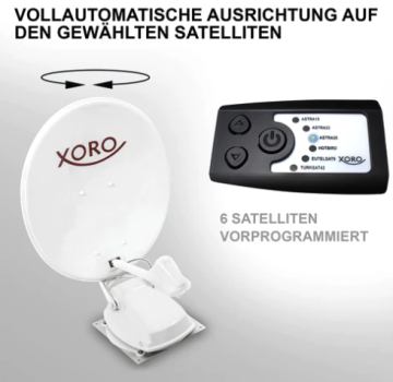 XORO MTA 65: Vollautomatische Satelliten-Antenne für mühelosen und zuverlässigen TV-Empfang auf Reisen - Erleben Sie Unterhaltung in höchster Qualität, egal wo Sie sind!